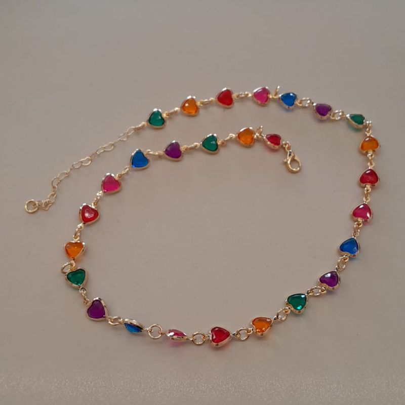 CHOKER  FO CORA COLORIDO 35CM + ALONG