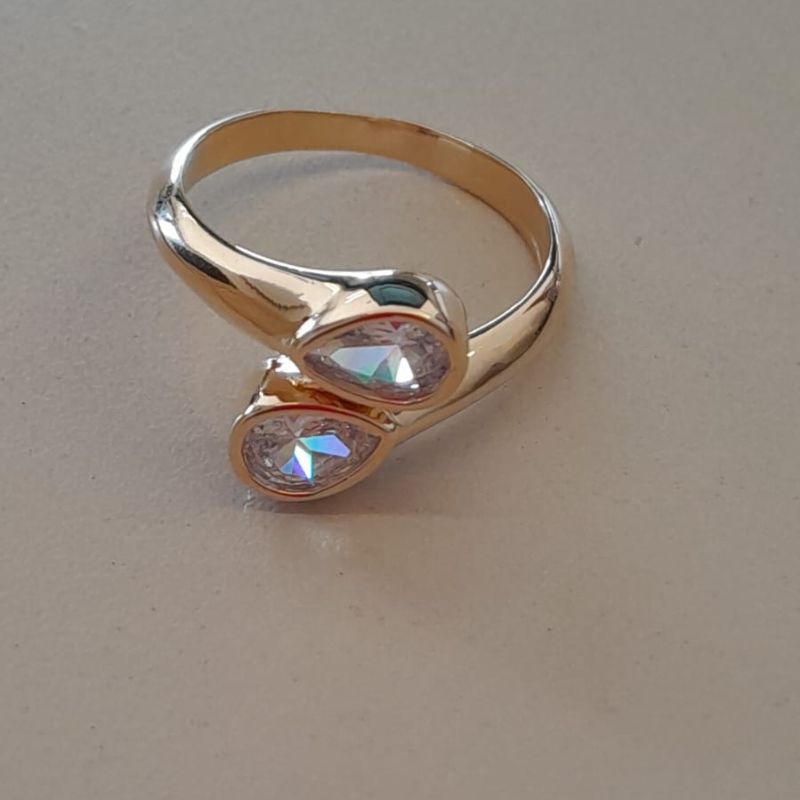 ANEL FO GOTA ZIRC 6MM DUPLO REGULAVEL