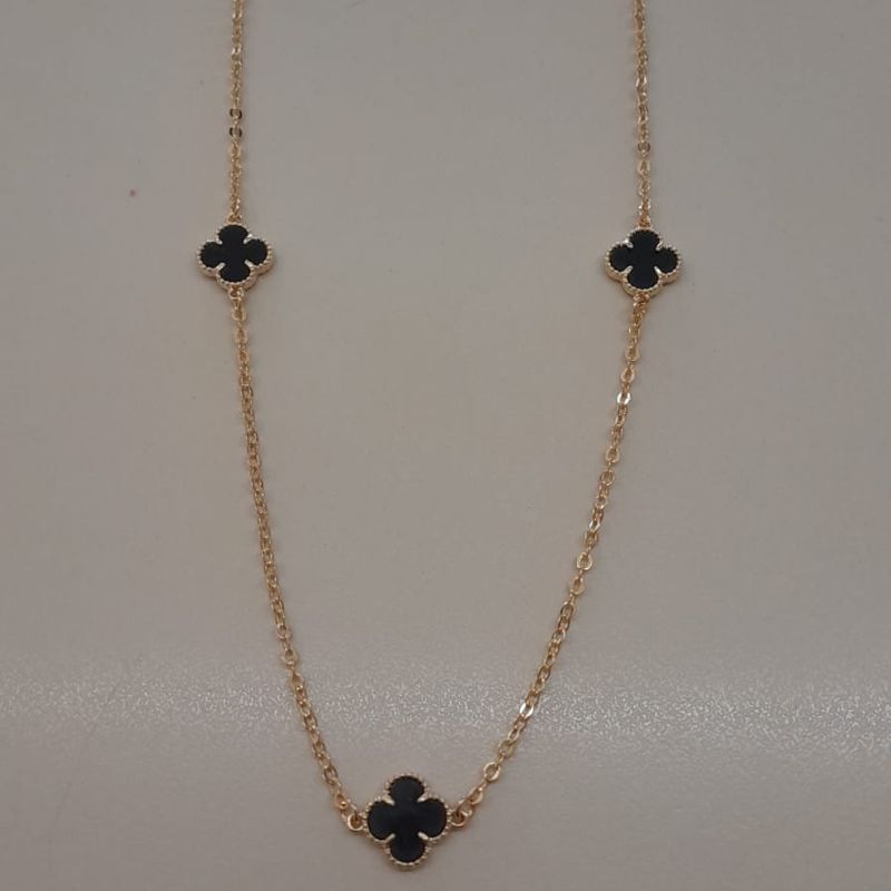 COLAR FO 3 TREVO LISO 6MM CORR CADEADO 50CM + ALONG