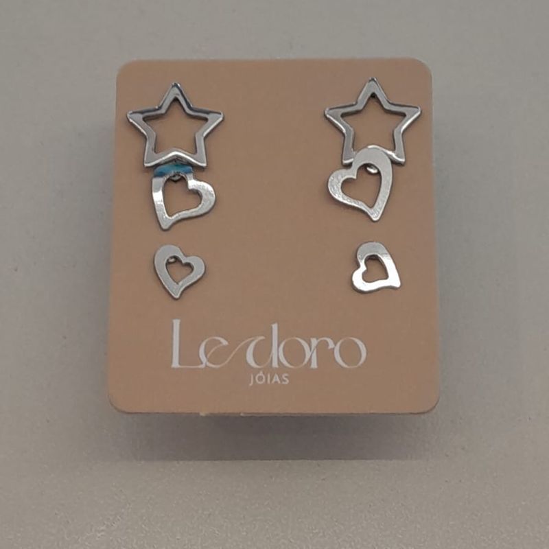TRIO ACO  ESTRELA VAZ 8MM CORA VAZ 6MM CORA 4MM