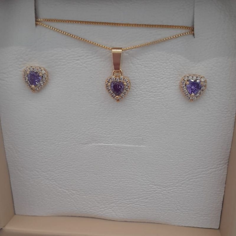 CONJ FO CORA ZIRC LILAS CRAVEJ 7MM VENEZ 0,6 40+ALONG