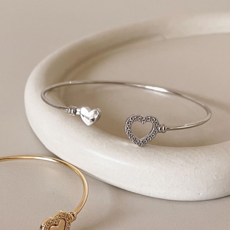 BRACELETE RB CORA DUPLO CRAVEJ LISO ABERTURA FECHO