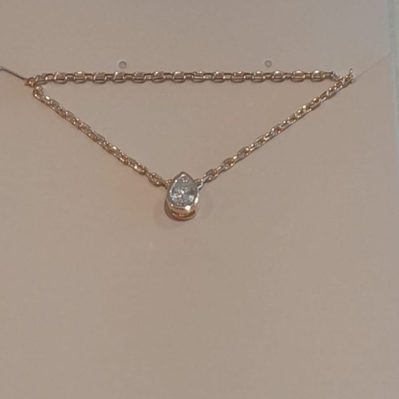 COLAR FO PONTO DE GOTA  CX ALTA 4MM CORR CADEADO FINA 45CM