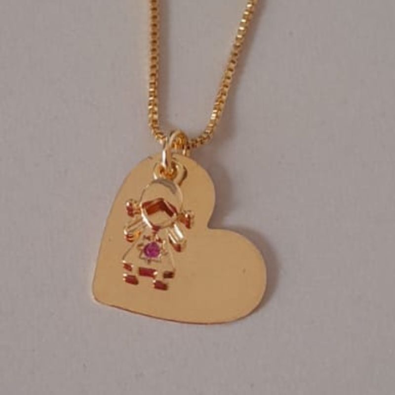 COLAR FO CORA LISO MENINA ZIRC ROSA CORR 45CM