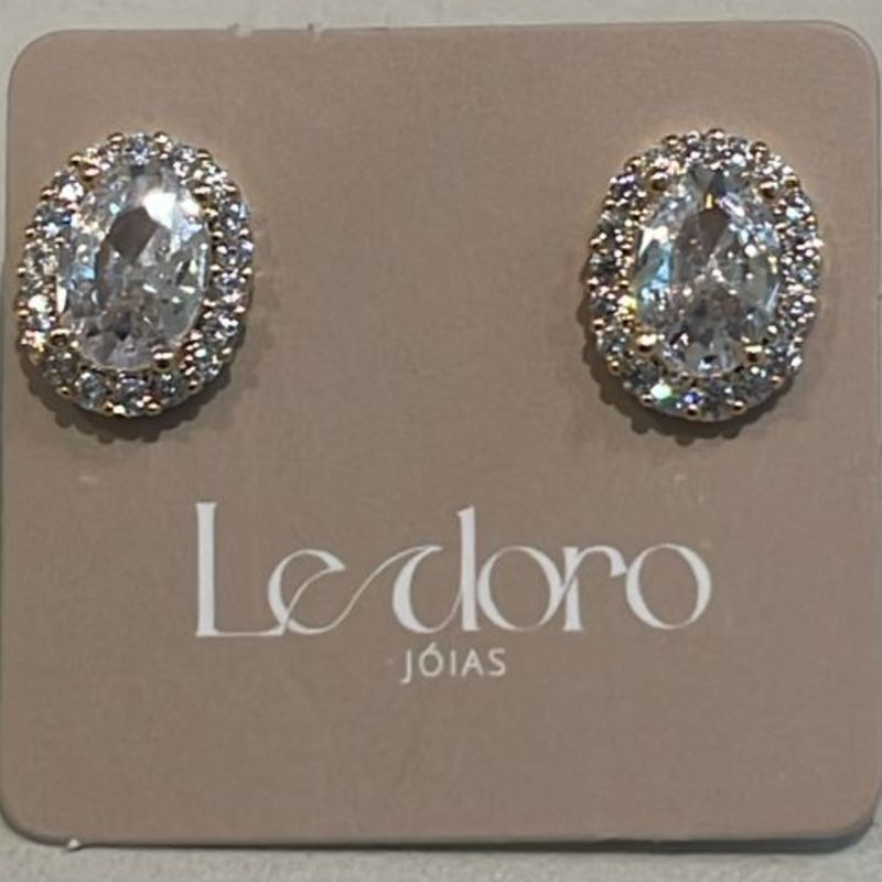 BRINCO FO ZIRC OVAL CRISTAL CRAVEJ  8MM