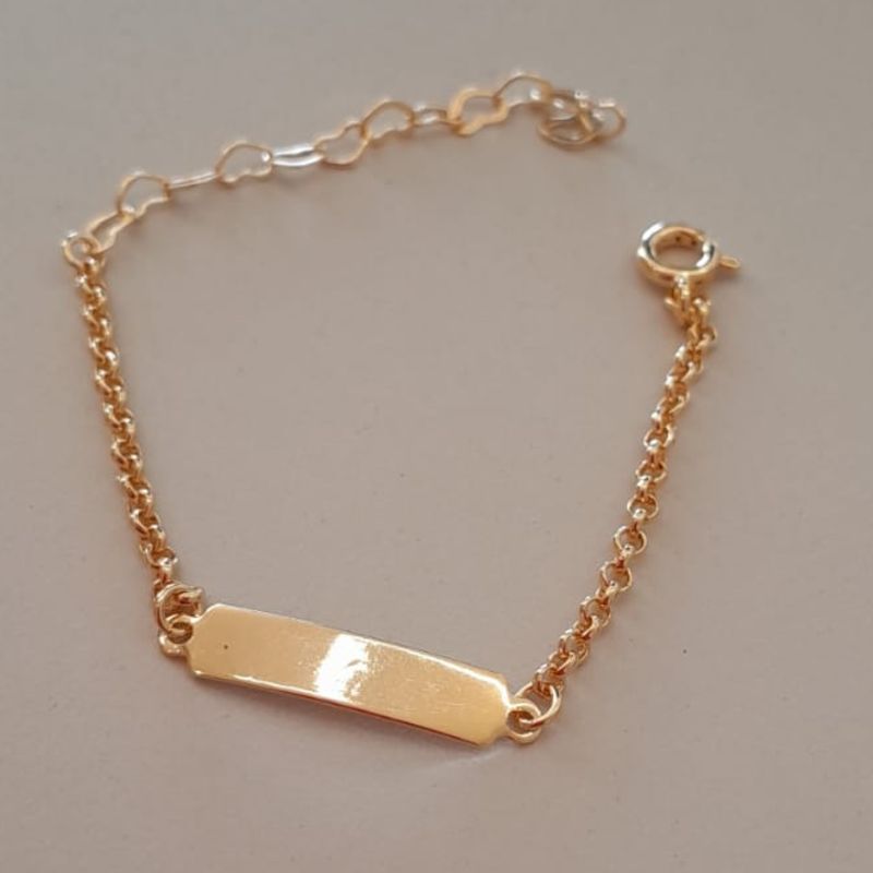PULSEIRA FO INF PLACA LISA CORR ELO PORTUGUES 9CM + ALONG