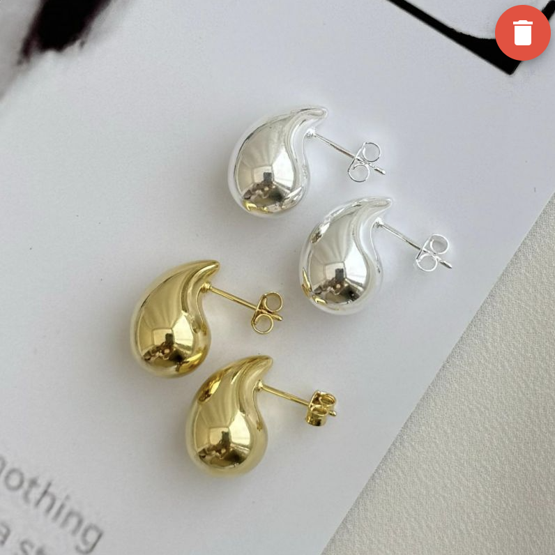 07.2252.0.O - (V2) Brinco de gota media/pequena clássica lisa. Brinco Mitama da sorte