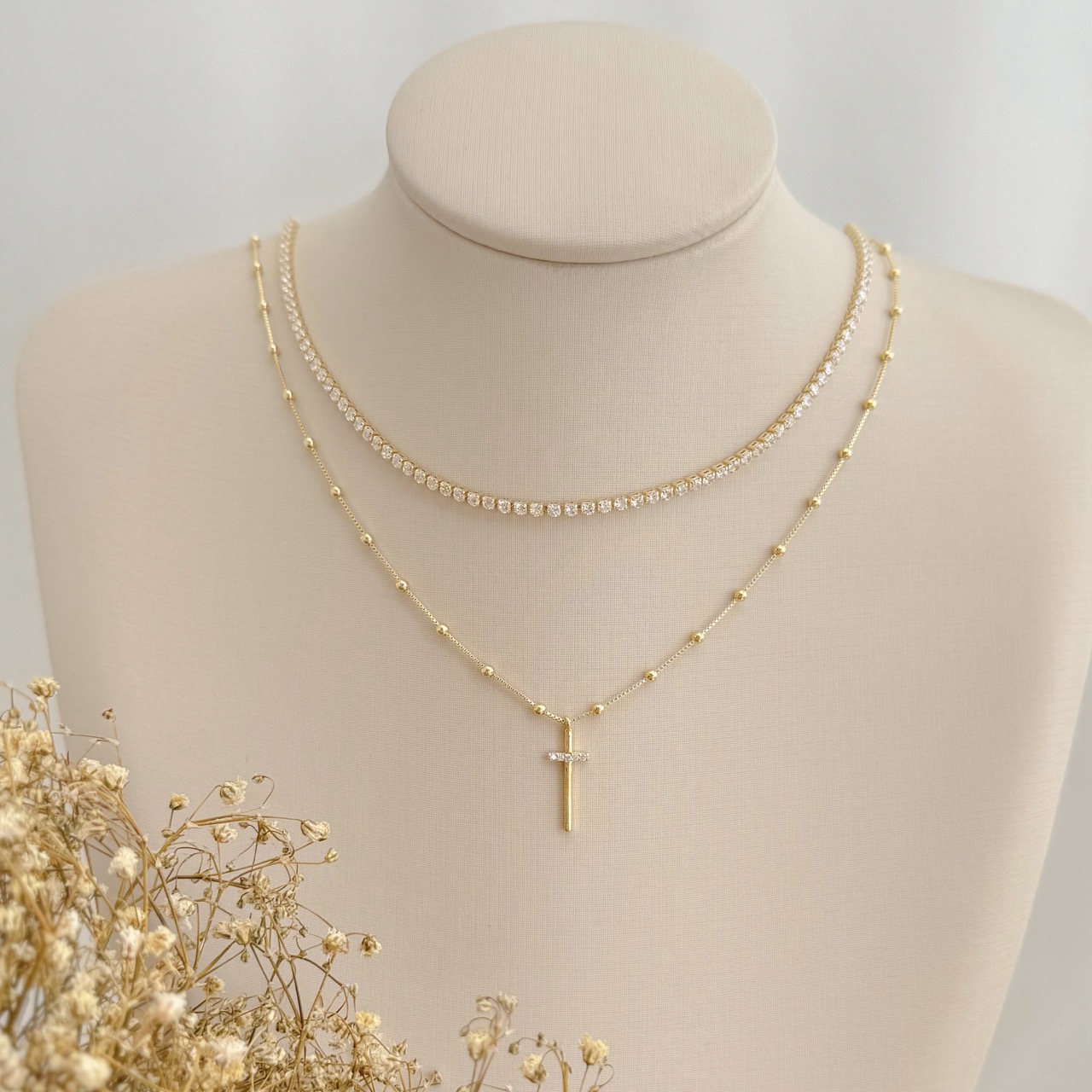 09.2352.1.O - (32) Colar de riviera clássica com fecho lagosta