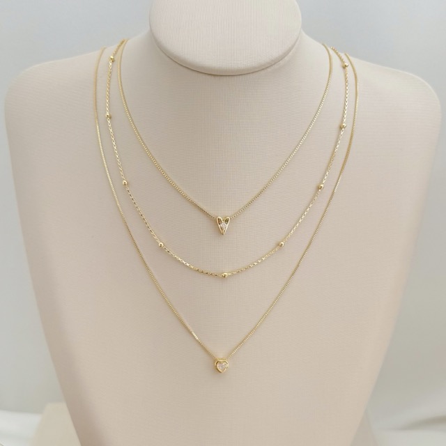 09.2373.1.O - (40) Colar com pingente de coração 5,3m em cravação inglesa