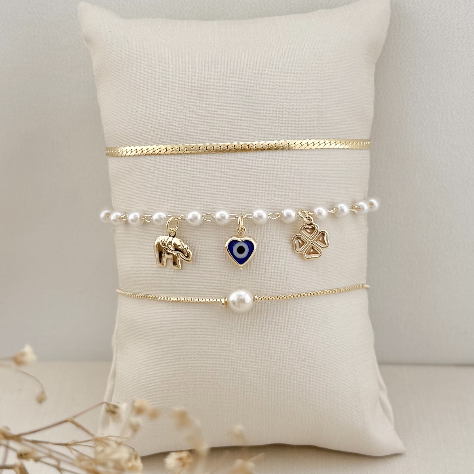 12.2228.15.O - Pulseira de veneziana com pérola central