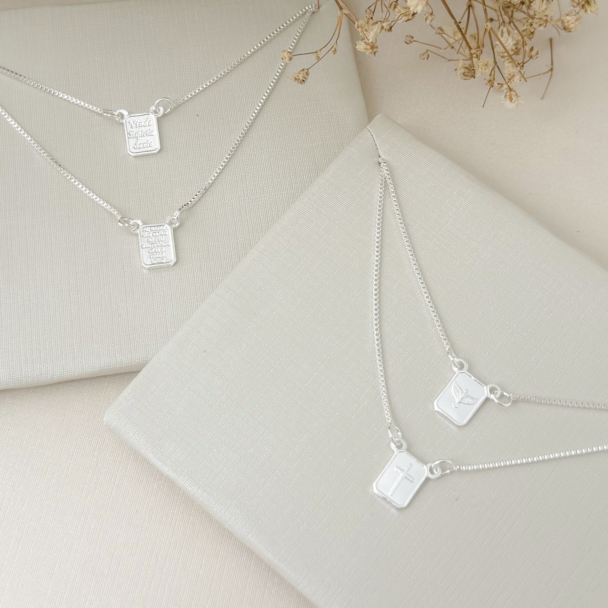 09.2417.0.S - (59) Escapulario de 8mm com cruz e espirito santo, escritas