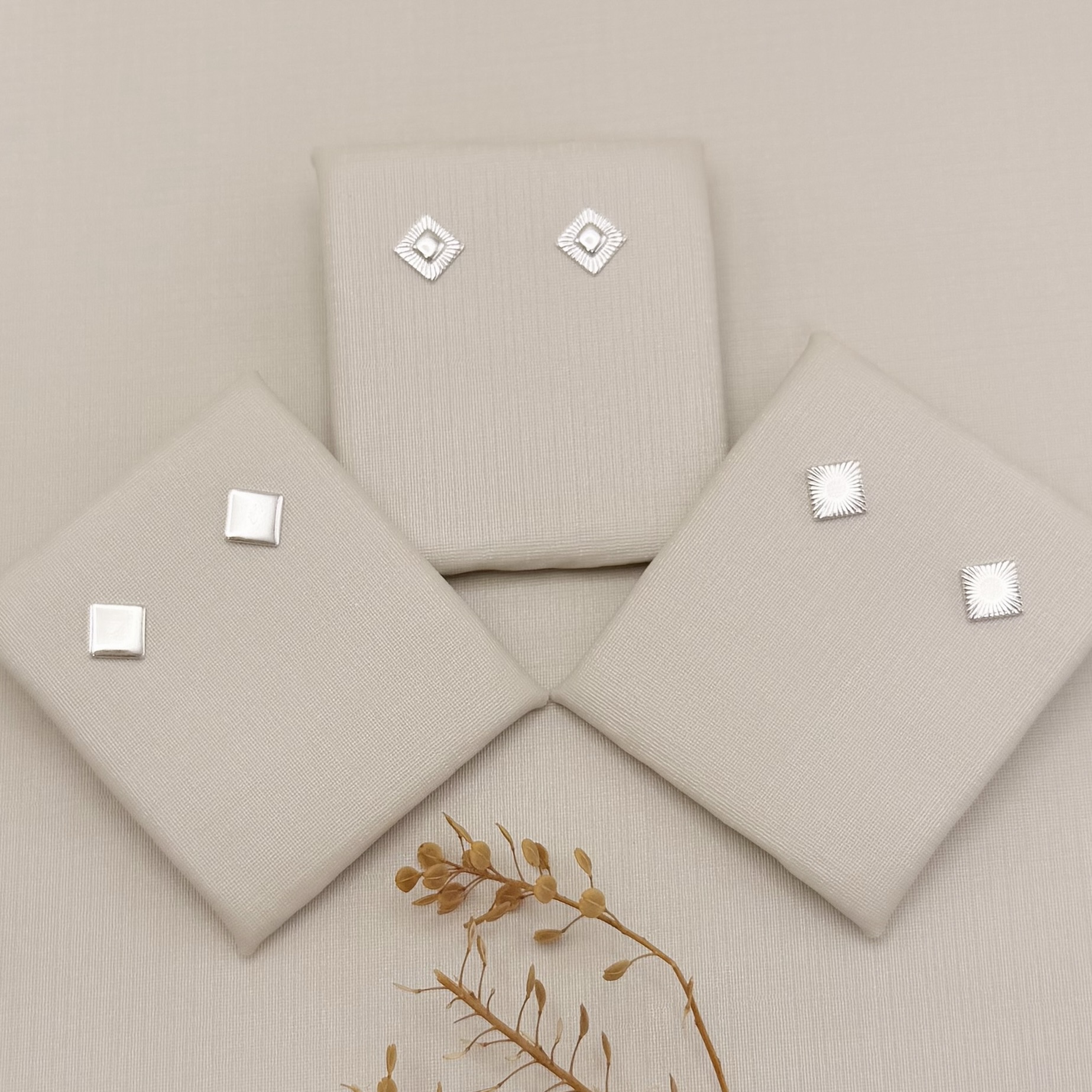 07.2842.0.S - Brinco losango / quadrado diamantado 7,6mm