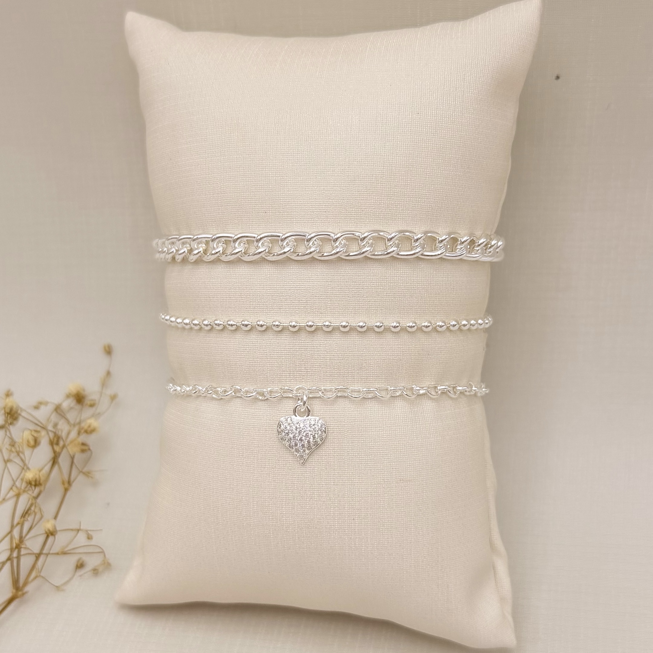 12.2240.0.S - Pulseira de malha em bolinhas 2mm.