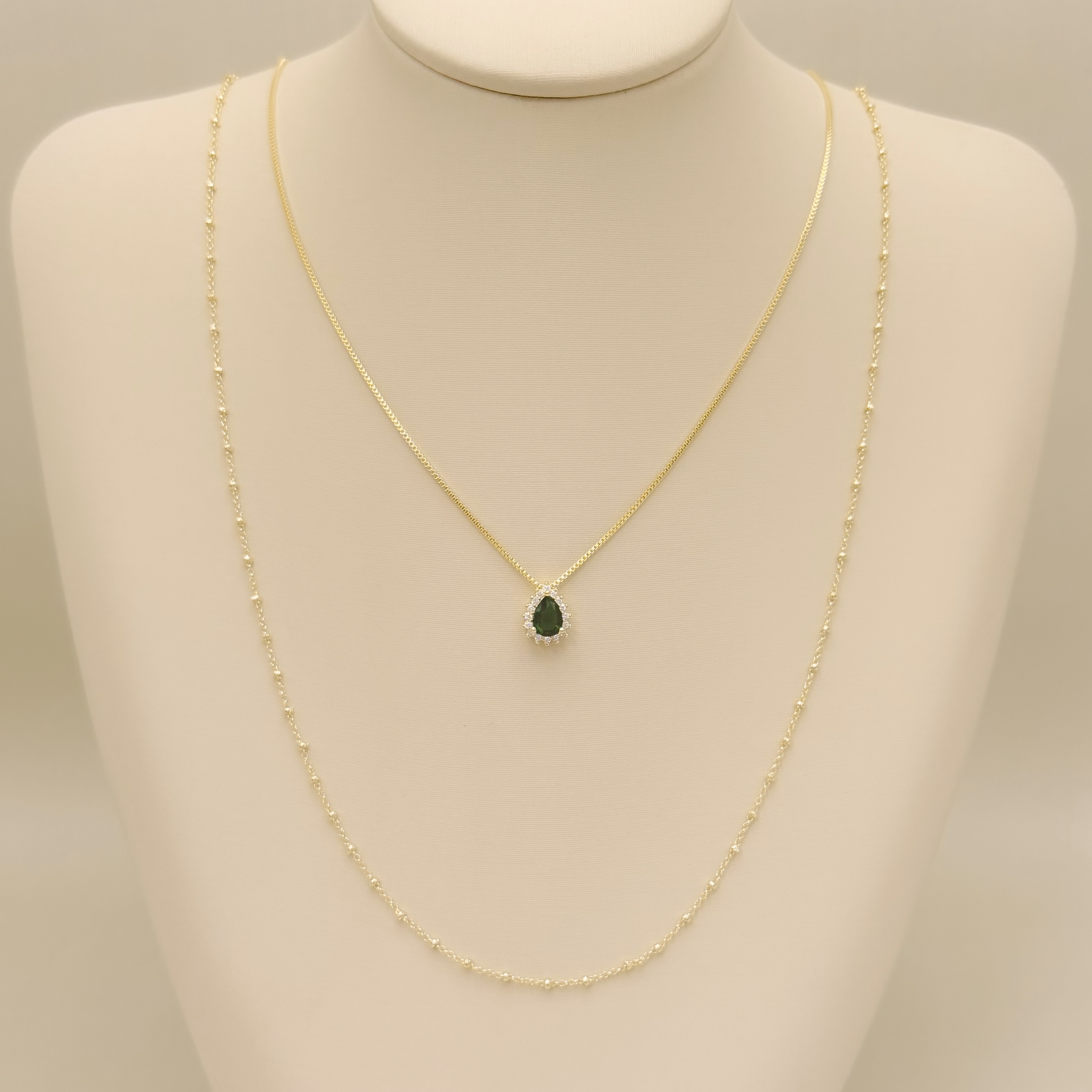 09.2426.0.O - (62cm) Colar de mini elo português 1mm de espessura com rondeis/rondel/bolinha a cada 5mm.