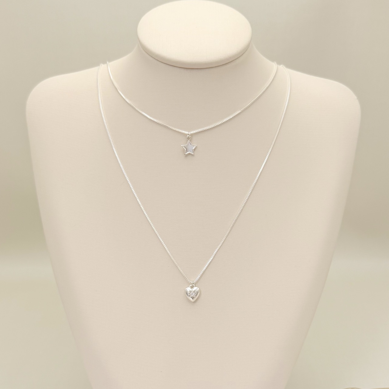 09.2455.0.S - (45) Colar de veneziana com pingente estela lisa simples