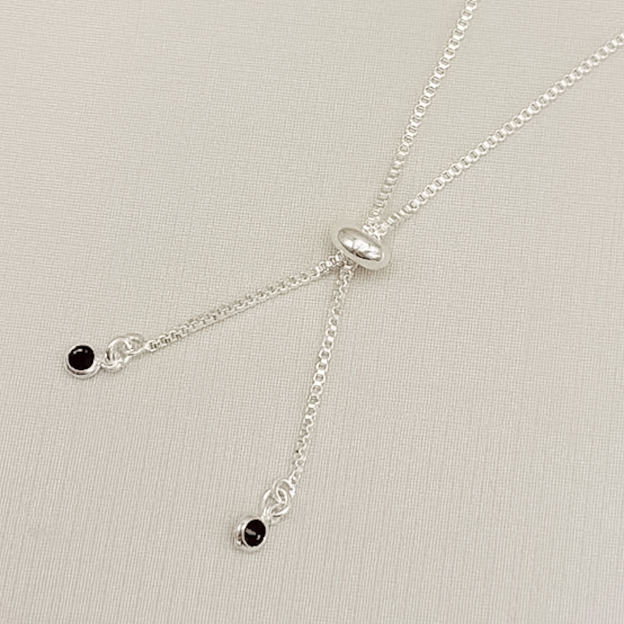 12.2291.2.S - Pulseira de pedras facetas em corrente veneziana com fecho gravata