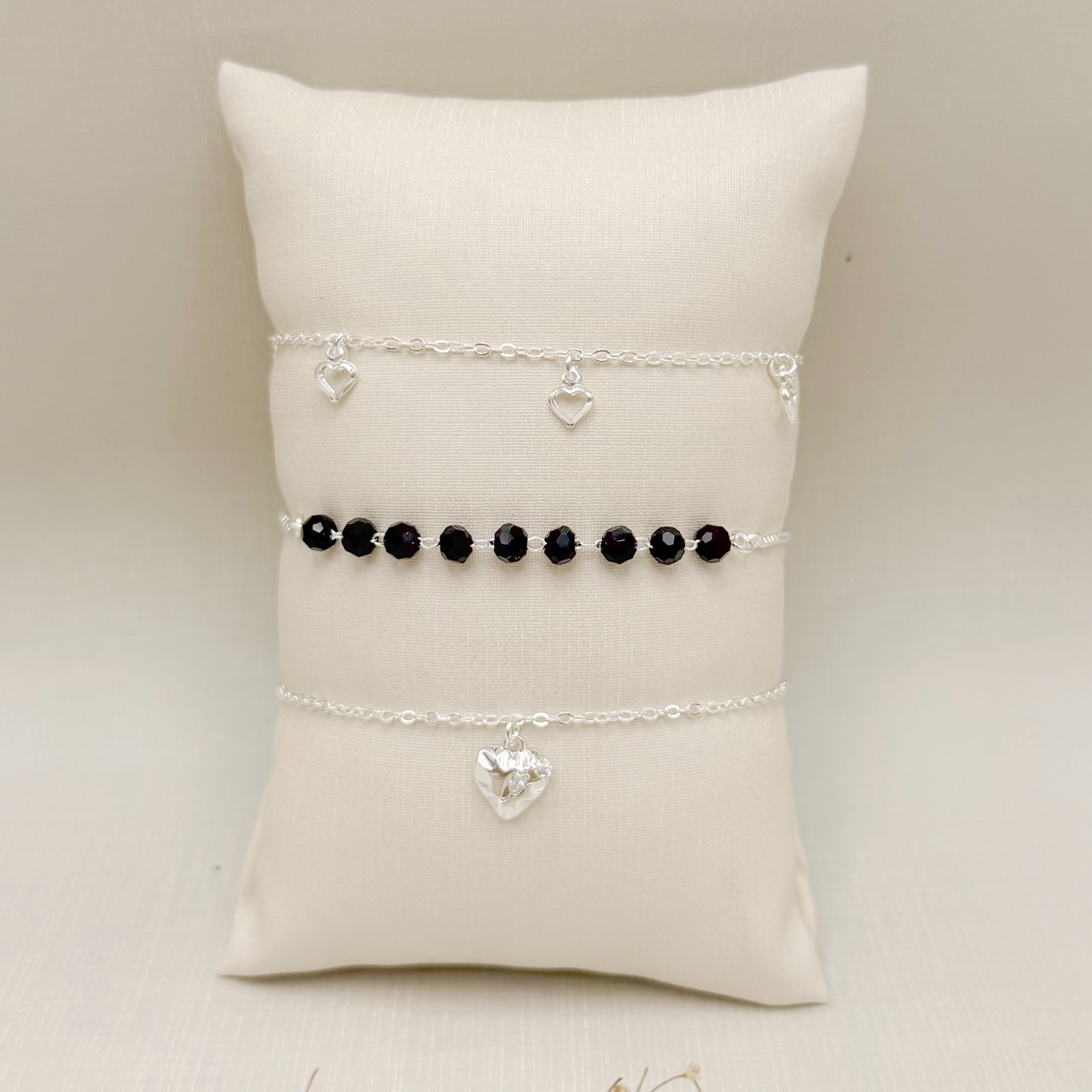 12.2291.2.S - Pulseira de pedras facetas em corrente veneziana com fecho gravata