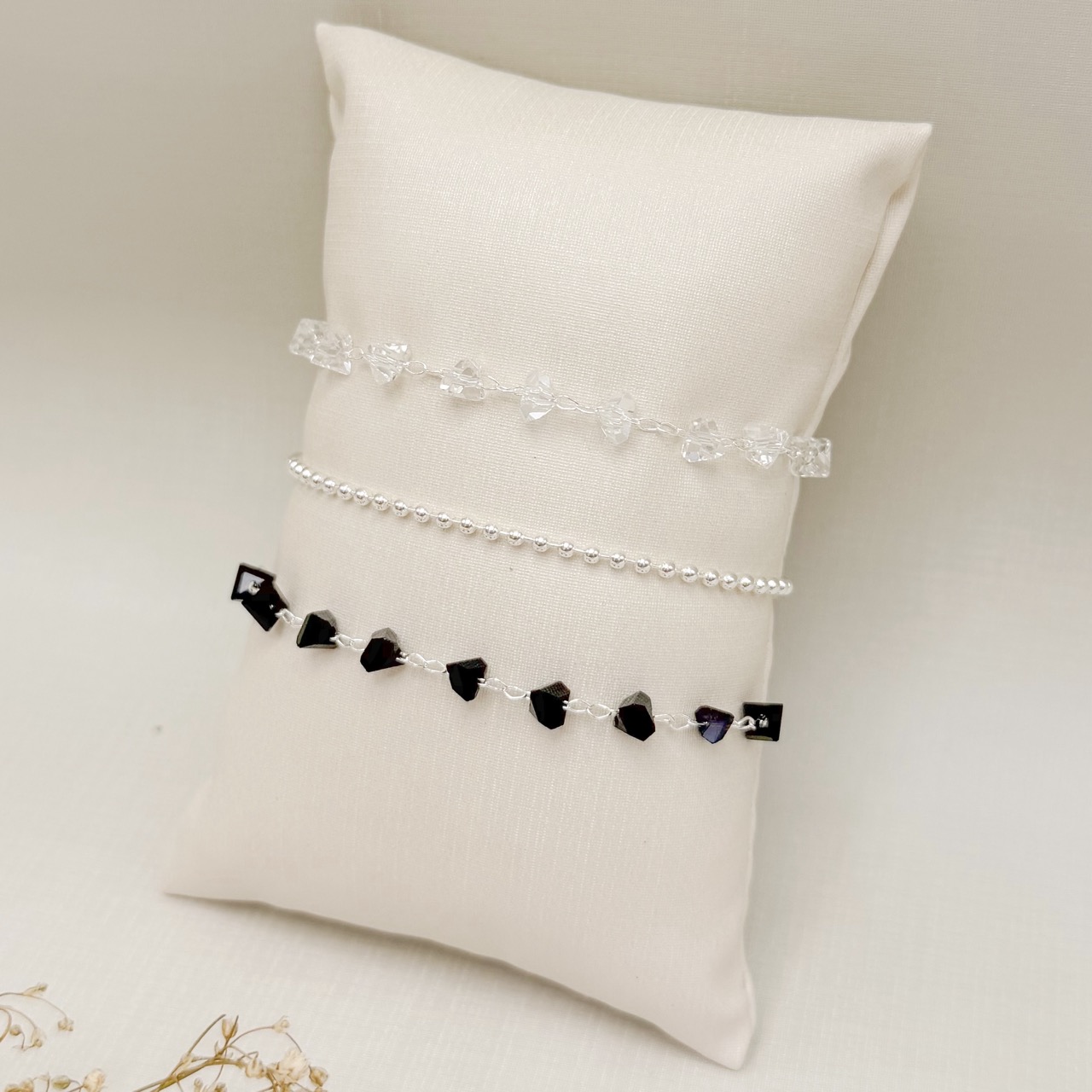 12.2293.0.S - Pulseira de malha bolinhas lisas simples