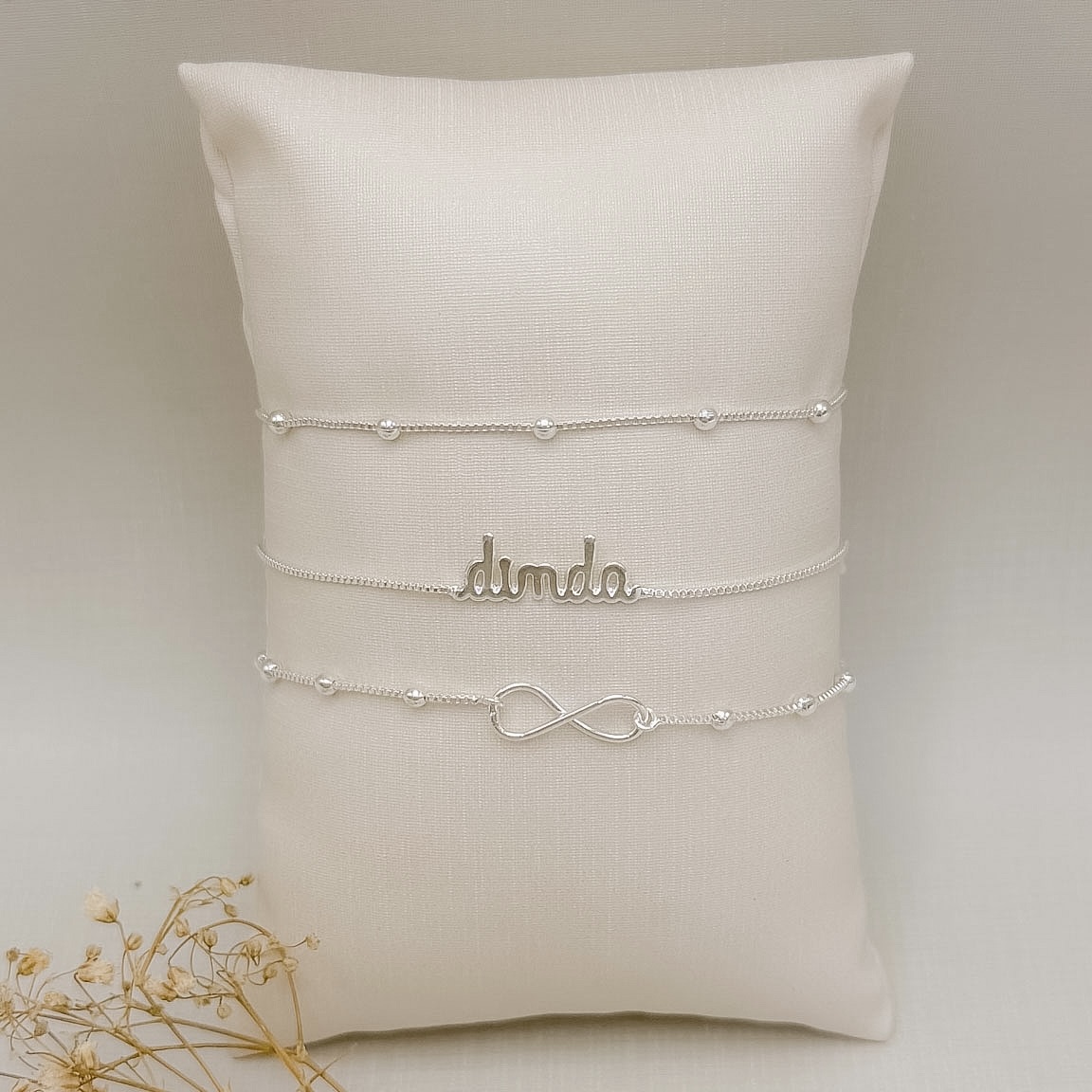 12.2310.0.S - Pulseira de veneziana com bolinhas lisas espaçadas simples