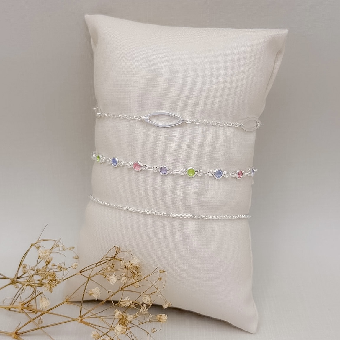 12.2324.0.S - Pulseira de malha agrafe mini em tubo pequeno