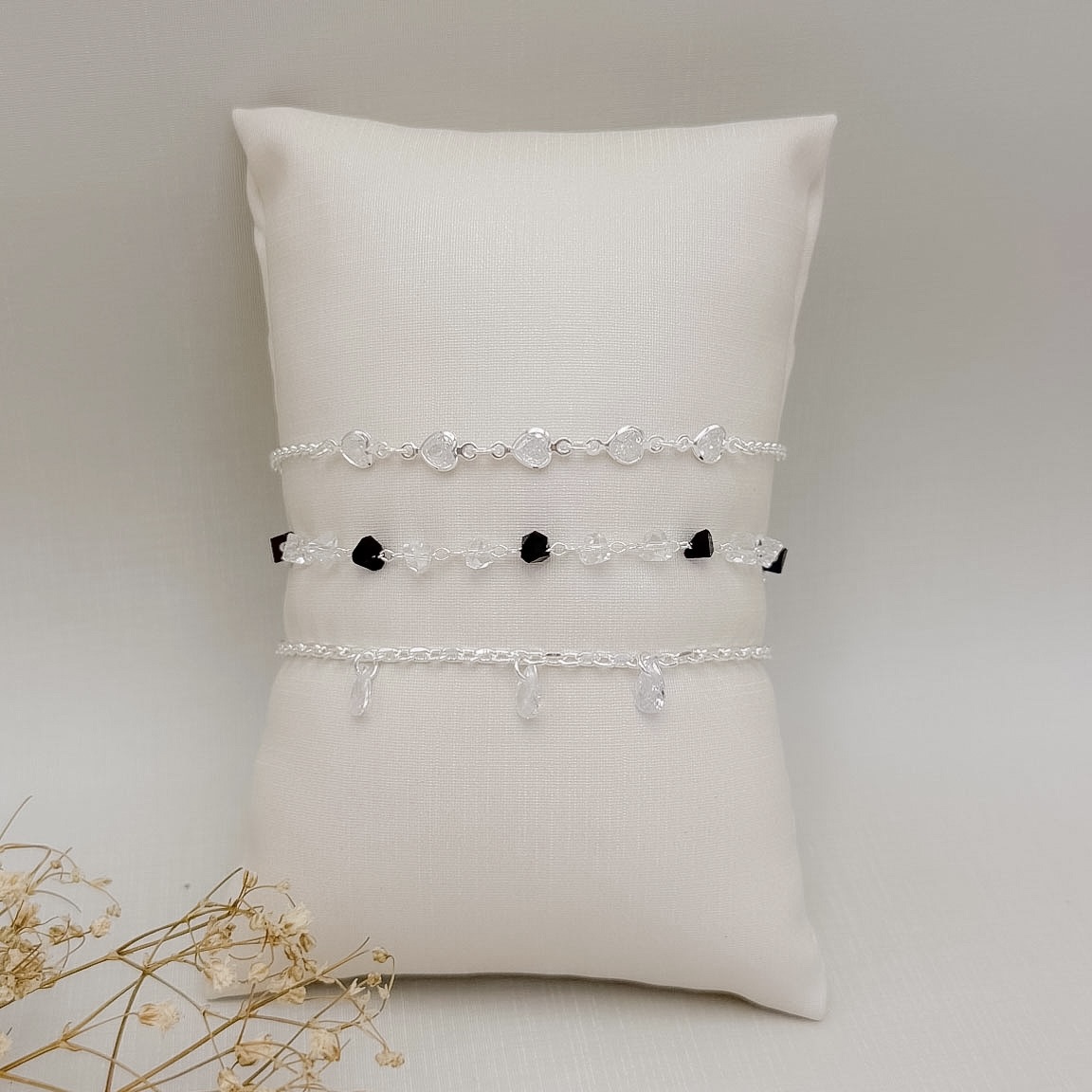 12.2322.2.S - Pulseira de pedras irregulares em elos ovais simples