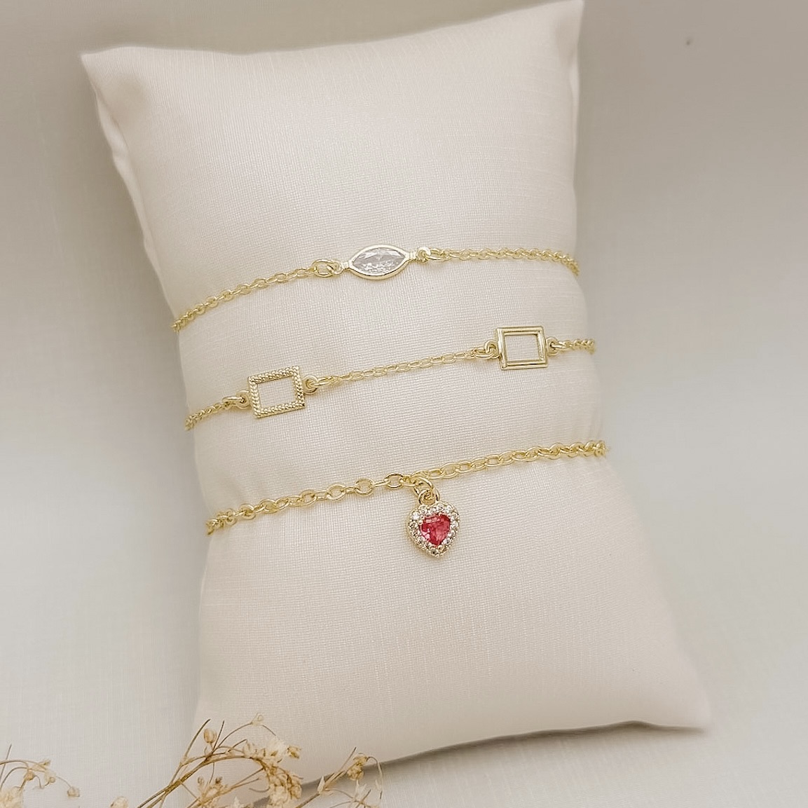 12.2328.0.O - Pulseira de elos americanos com silhuetas retangulares lisos espaçados