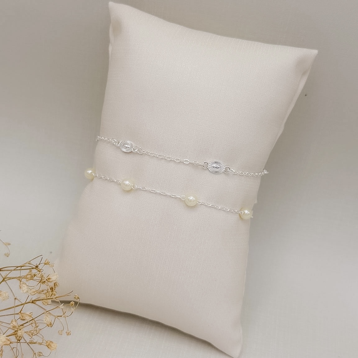 12.2332.15.S - Pulseira de pérolas circulares espaçadas