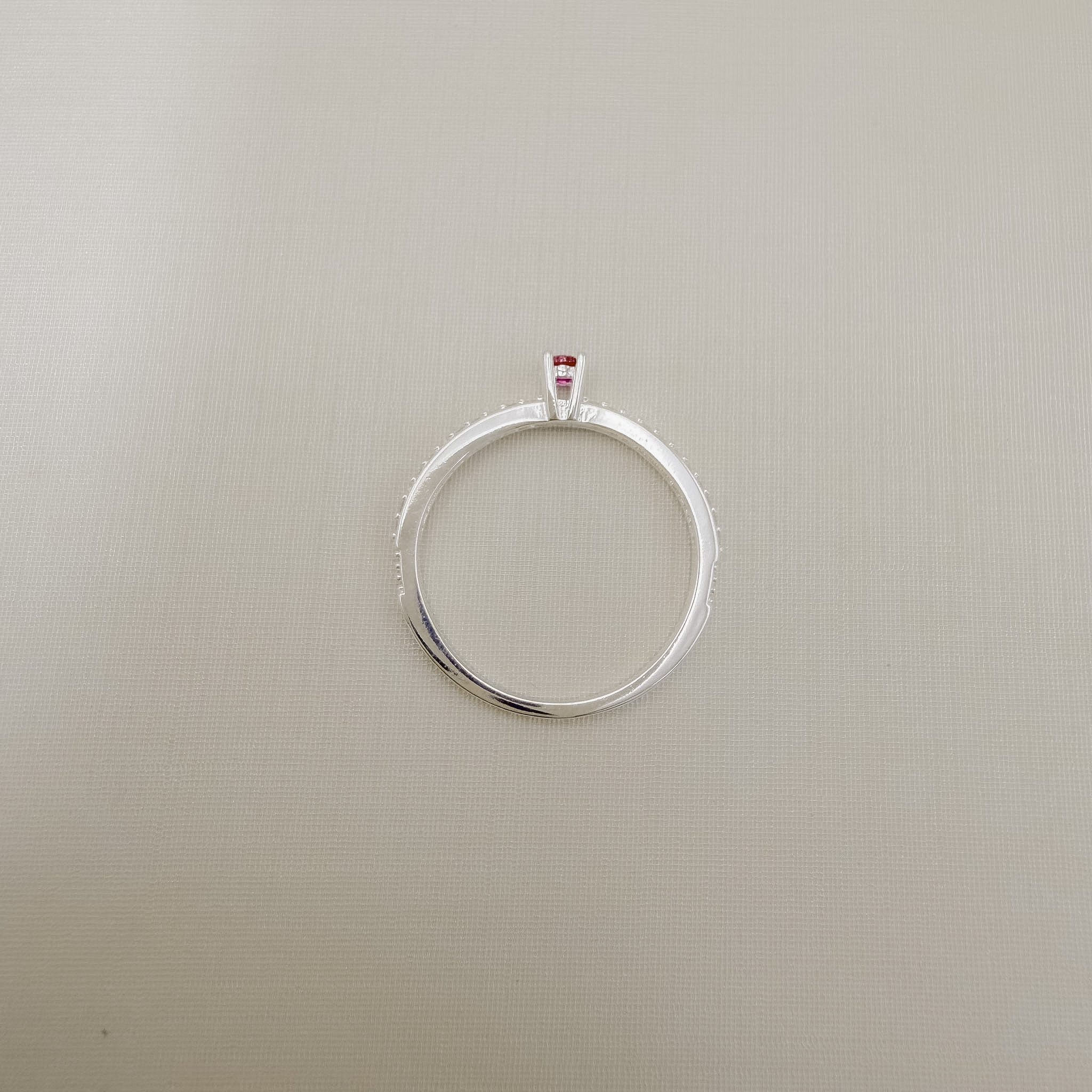 03.2336.6.S - (V2 - 24) Anel solitário alto de quatro garras com aro cravejado