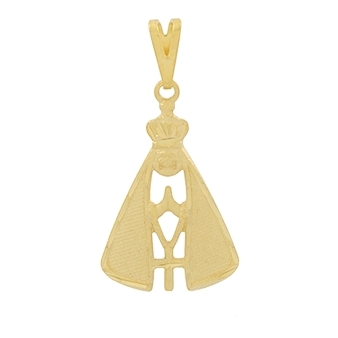 PINGENTE DIAMANTADO FOSCO NOSSA SENHORA APARECIDA BANHADO A OURO 18K