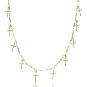 CHOKER COM PINGENTE CRUZ BANHADO A OURO 18K