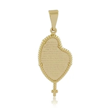 PINGENTE TERÇO COM PAI NOSSO BANHADO A OURO 18K