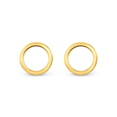 BRINCO ELO REDONDO VAZADAO PEQUENO BANHADO A OURO 18K