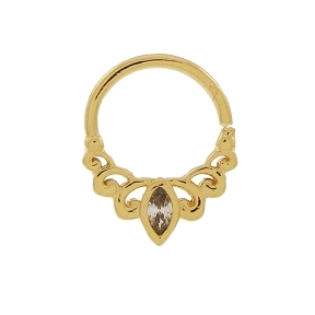 PIERCING COM UMA ZIRCONIA BANHADO A OURO 18K