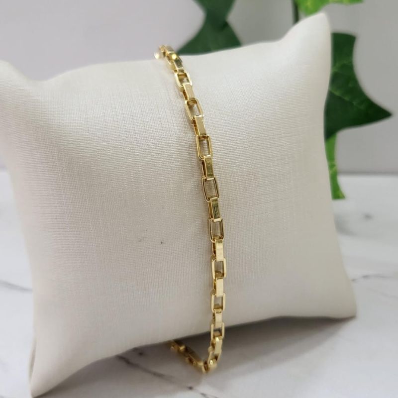 Pulseira tijolinho vnl1.0 banhado a ouro 18k