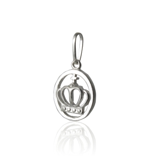 PINGENTE DE PRATA 925 COM COROA DENTRO DO ELO