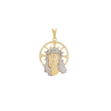 PINGENTE FACE DE CRISTO RENDADO BANHADO A OURO 18K