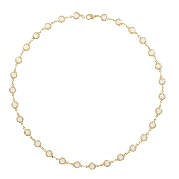 COLAR ACRÍLICO CRISTAL BANHADO A OURO 18K