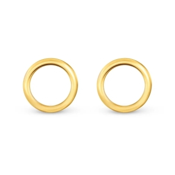 BRINCO ELO REDONDO VAZADAO MÉDIO BANHADO A OURO 18K