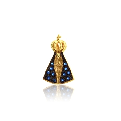 PINGENTE NOSSA SENHORA APARECIDA BANHADO A OURO 18K