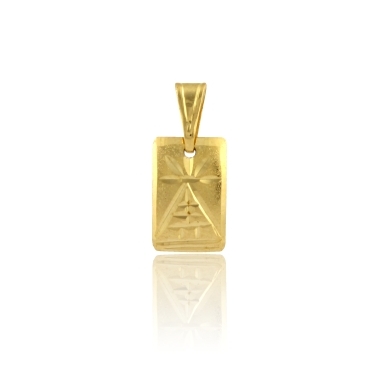 PINGENTE ESCRAVA RETANGULAR BANHADO A OURO 18K
