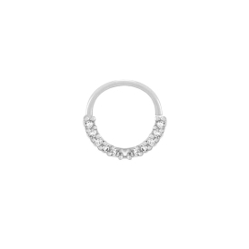 PIERCING DE PRATA 925 ARGOLA COM 11 ZIRCÔNIAS REDONDAS