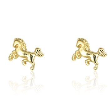 BRINCO CAVALO PEQUENO BANHADO A OURO 18K
