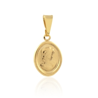 PINGENTE RETRATO FEMININO COM MOLDURA BANHADO A OURO 18K