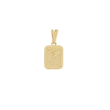 PINGENTE PLACA VINDE ESPIRITO SANTO BANHADO A OURO 18K