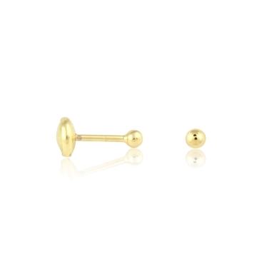 BRINCO BOLINHA MACICA 2MM BABY BANHADO A OURO 18K