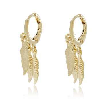 BRINCO CLICK COM 3 FOLHINHAS BANHADO A OURO 18K