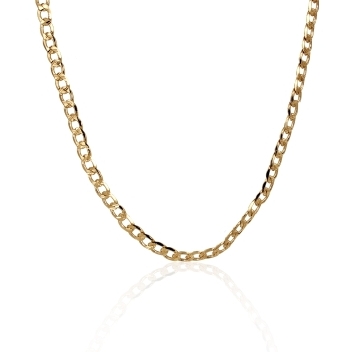 CORRENTE ELO GRUMET TRABALHDADA BANHADA A OURO 18K