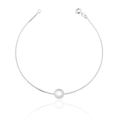 PULSEIRA DE PRATA 925 VENEZIANA COM UMA BOLINHA