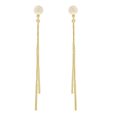 BRINCO BASE PÉROLA COM CORRENTE DUPLA VENEZIANA BANHADA A OURO 18K