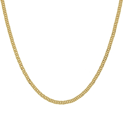 Corrente grume dupla lixada banhado a ouro 18k